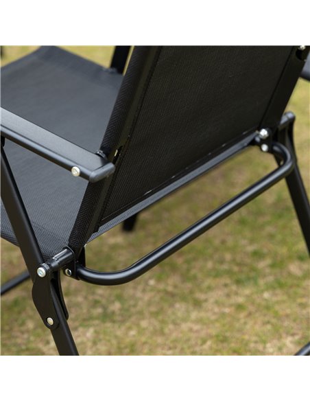 Outsunny 8 Pieces Metal Garden Furniture Set with Parasol and Folding Chairs, Patio Dining Set, 6 Seater Outdoor Table and Chair - pic 51335 | FastDaddyshop