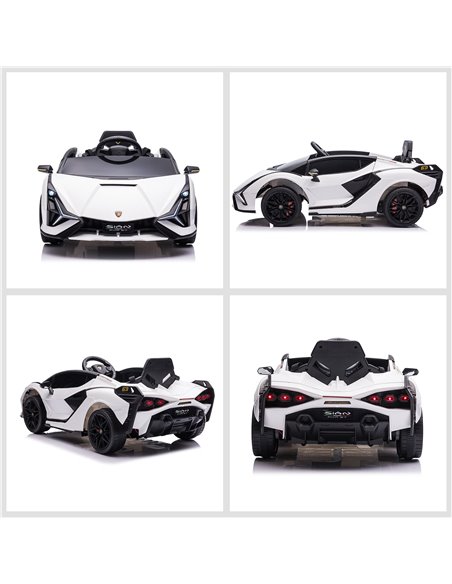 HOMCOM Compatible 12V Battery-powered Kids Electric Ride On Car Lamborghini SIAN Toy with Parental Remote Control Lights MP3 for - pic 5136 | FastDaddyshop