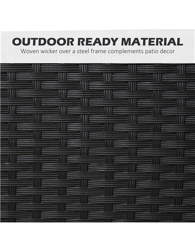 Outsunny 4 Seater Rattan Garden Furniture Set 5 Pieces Outdoor Dining Set with Cushions, Umbrella Hole - Black 861-091V70BK