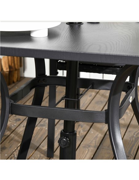Outsunny 4 Seater Rattan Garden Furniture Set 5 Pieces Outdoor Dining Set with Cushions, Umbrella Hole - Black 861-091V70BK - pic 51362 | FastDaddyshop