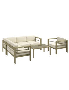 Outsunny 5-Piece Aluminium Garden Sofa Set, Gold Tone 84G-462V00CW