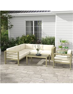 Outsunny 5-Piece Aluminium Garden Sofa Set, Gold Tone 84G-462V00CW 2