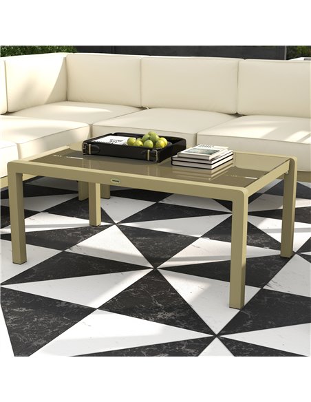 Outsunny 5-Piece Garden Sofa Set with Cushions, Aluminium Garden Furniture Sets with Glass Top Coffee Table, Patio Sectional Fur - pic 51379 | FastDaddyshop
