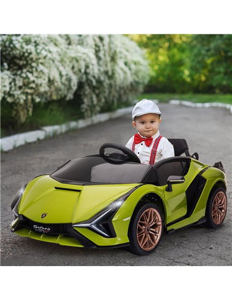 HOMCOM Compatible 12V Battery-powered Kids Electric Ride On Car Lamborghini SIAN Toy with Parental Remote Control Lights MP3 for - pic 5138 | FastDaddyshop