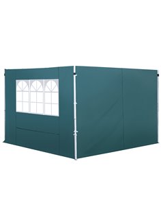 Outsunny 3m Gazebo with Versatile Exchangeable Side Panel, Perfect for Outdoor Events and Gatherings, Green 01-0209