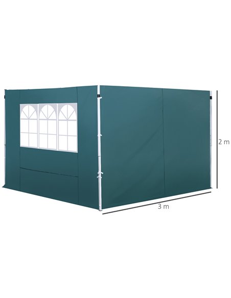 Outsunny 3m Gazebo with Versatile Exchangeable Side Panel, Perfect for Outdoor Events and Gatherings, Green 01-0209 - pic 51392 | FastDaddyshop