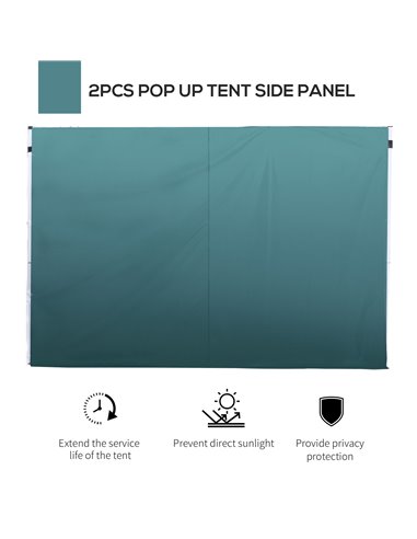 Outsunny 3m Gazebo with Versatile Exchangeable Side Panel, Perfect for Outdoor Events and Gatherings, Green 01-0209