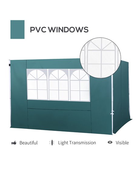 Outsunny 3m Gazebo with Versatile Exchangeable Side Panel, Perfect for Outdoor Events and Gatherings, Green 01-0209 - pic 51394 | FastDaddyshop