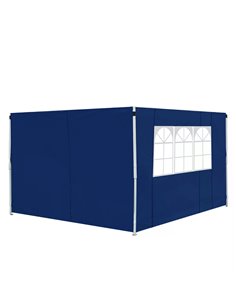 Outsunny 3m Gazebo with Exchangeable Side Panels, Window Feature, Outdoor Event Shelter, Blue 01-0208