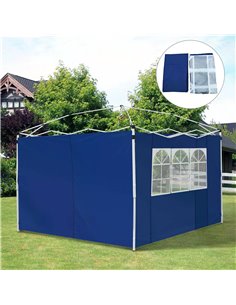 Outsunny 3m Gazebo with Exchangeable Side Panels, Window Feature, Outdoor Event Shelter, Blue 01-0208 2