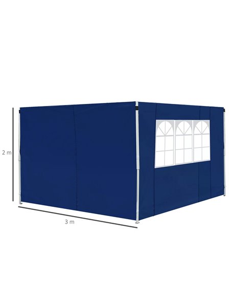 Outsunny 3m Gazebo with Exchangeable Side Panels, Window Feature, Outdoor Event Shelter, Blue 01-0208 - pic 51401 | FastDaddyshop