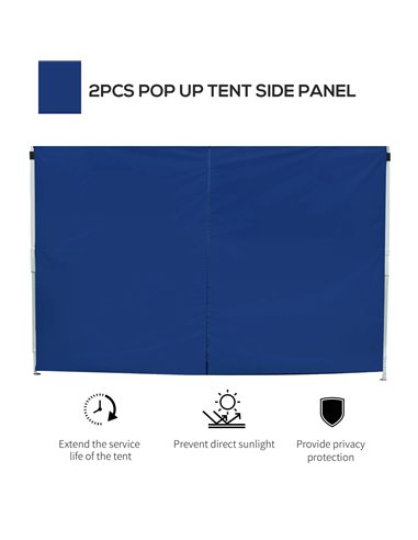 Outsunny 3m Gazebo with Exchangeable Side Panels, Window Feature, Outdoor Event Shelter, Blue 01-0208