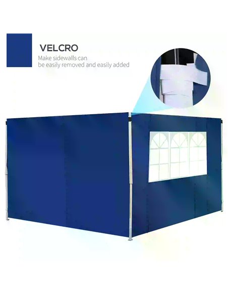 Outsunny 3m Gazebo with Exchangeable Side Panels, Window Feature, Outdoor Event Shelter, Blue 01-0208 - pic 51403 | FastDaddyshop
