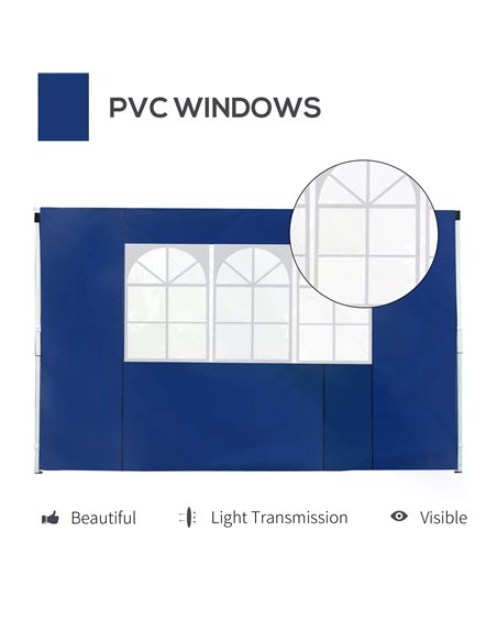 Outsunny 3m Gazebo with Exchangeable Side Panels, Window Feature, Outdoor Event Shelter, Blue 01-0208 - pic 51404 | FastDaddyshop