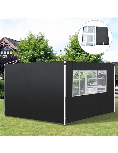 Outsunny 3m Gazebo Exchangeable Side Panels Wall-Black 01-0210 - pic 51409 | FastDaddyshop
