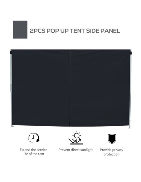 Outsunny 3m Gazebo Exchangeable Side Panels Wall-Black 01-0210 - pic 51411 | FastDaddyshop