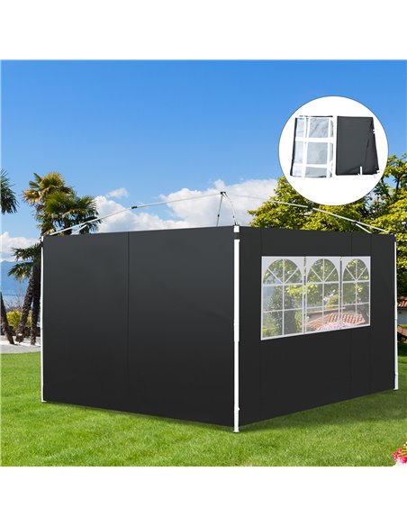 Outsunny 3m Gazebo Exchangeable Side Panels Wall-Black 01-0210 - pic 51416 | FastDaddyshop