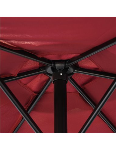 Outsunny 9ft Aluminium Patio Umbrella Sun Shade, Wine Red 840-061WR