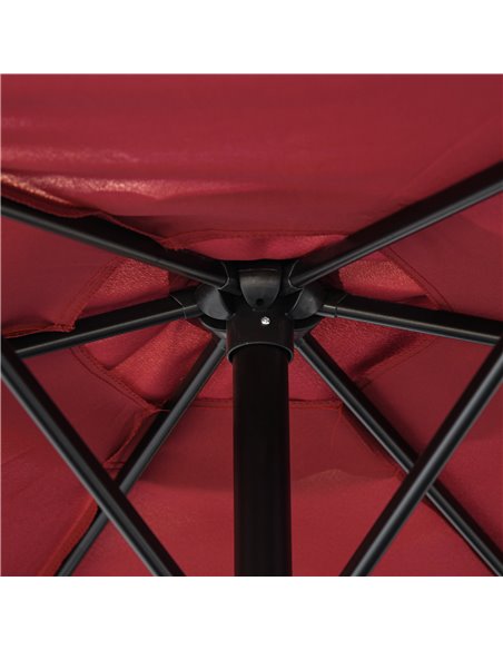 Outsunny 9ft Aluminium Patio Umbrella Sun Shade, Wine Red 840-061WR - pic 51433 | FastDaddyshop