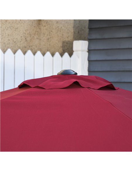 Outsunny 9ft Aluminium Patio Umbrella Sun Shade, Wine Red 840-061WR - pic 51434 | FastDaddyshop
