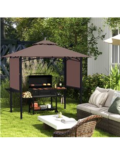 Outsunny 2.5 x 1.5m BBQ Tent Camping Picnic Gazebo Marquee, Coffee 84C-011 2
