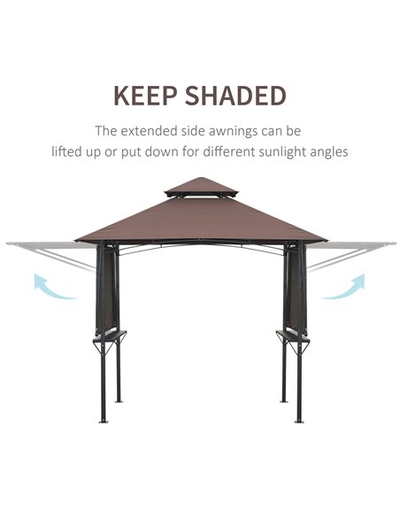 Outsunny 2.5 x 1.5m BBQ Tent Camping Picnic Gazebo Marquee Shelter Portable Waterproof, Coffee 84C-011 - pic 51438 | FastDaddyshop