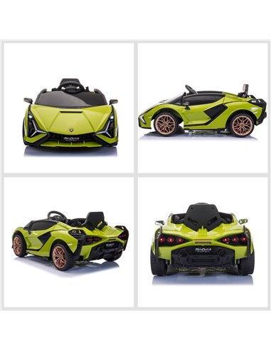HOMCOM Compatible 12V Battery-powered Kids Electric Ride On Car Lamborghini SIAN Toy with Parental Remote Control Lights MP3 for