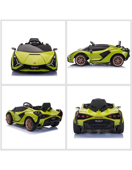 HOMCOM Compatible 12V Battery-powered Kids Electric Ride On Car Lamborghini SIAN Toy with Parental Remote Control Lights MP3 for - pic 5144 | FastDaddyshop