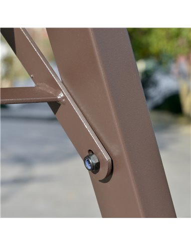 Outsunny 2 Seater Garden Swing Chair, Outdoor Canopy Swing Bench with Adjustable Shade and Metal Frame, Brown 84A-251BN