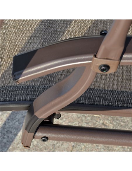 Outsunny 2 Seater Garden Swing Chair, Outdoor Canopy Swing Bench with Adjustable Shade and Metal Frame, Brown 84A-251BN - pic 51488 | FastDaddyshop