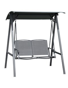 Outsunny 2 Seater Garden Swing Chair, Outdoor Canopy Swing Bench, Dark Grey 84A-251CG