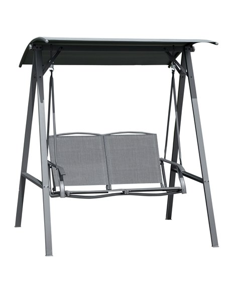 Outsunny 2 Seater Garden Swing Chair, Outdoor Canopy Swing Bench, Dark Grey 84A-251CG - pic 51489 | FastDaddyshop