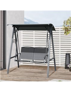 Outsunny 2 Seater Garden Swing Chair, Outdoor Canopy Swing Bench, Dark Grey 84A-251CG 2