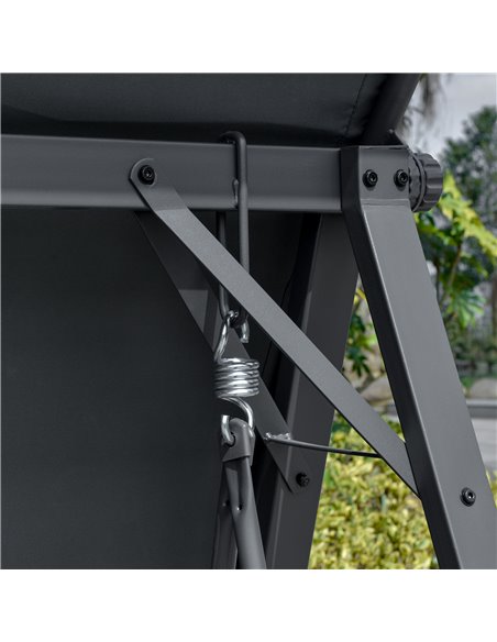 Outsunny 2 Seater Garden Swing Chair, Outdoor Canopy Swing Bench with Adjustable Shade and Metal Frame, Dark Grey 84A-251CG - pic 51496 | FastDaddyshop