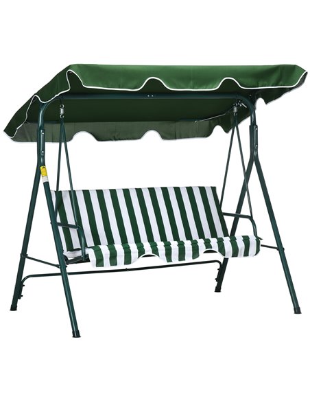 Outsunny 3 Seater Garden Swing Chair with Adjustable Canopy, Green  84A-054V03GN - pic 51498 | FastDaddyshop