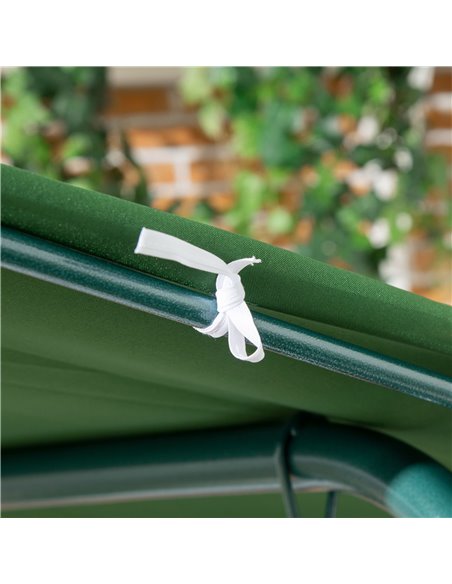 Outsunny 3 Seater Garden Swing Chair with Adjustable Canopy, Steel Frame, Padded Seat, Green  84A-054V03GN - pic 51505 | FastDaddyshop