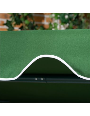 Outsunny 3 Seater Garden Swing Chair with Adjustable Canopy, Steel Frame, Padded Seat, Green  84A-054V03GN