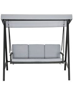 Outsunny 3 Seater Garden Swing Chair, Outdoor Hammock, Grey 84A-307V70LG
