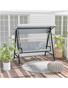 Outsunny 3 Seater Garden Swing Chair, Outdoor Hammock, Grey 84A-307V70LG 2