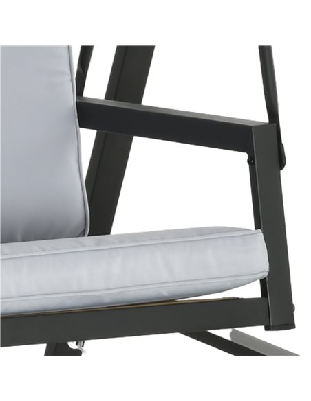 Outsunny 3 Seater Garden Swing Chair, Outdoor Hammock Bench with Adjustable Canopy, Removable Cushions and Steel Frame, Grey 84A - pic 51515 | FastDaddyshop