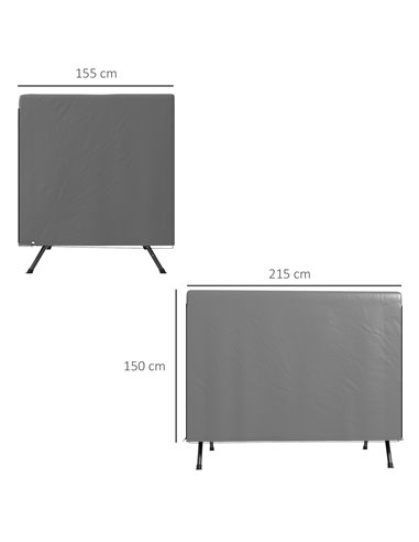 Outsunny Garden Swing Chair Bench Cover, Waterproof Anti-UV Outdoor Furniture Protector, Dark Grey, 215L x 155W x 150Hcm 84B-265