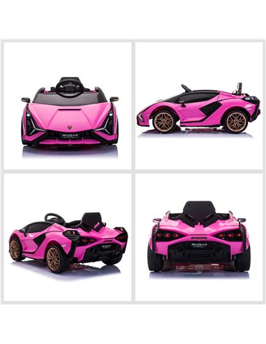 HOMCOM Compatible 12V Battery-powered Kids Electric Ride On Car Lamborghini SIAN Toy with Parental Remote Control Lights MP3 for