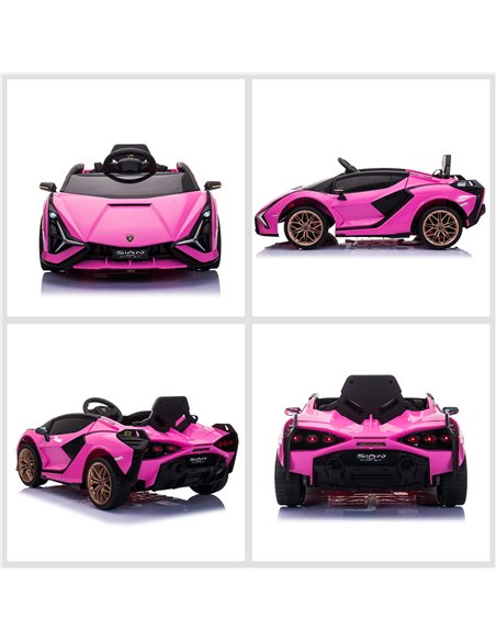 HOMCOM Compatible 12V Battery-powered Kids Electric Ride On Car Lamborghini SIAN Toy with Parental Remote Control Lights MP3 for - pic 5152 | FastDaddyshop