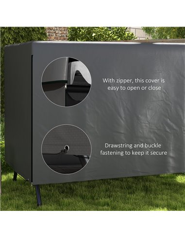 Outsunny Garden Swing Chair Bench Cover, Waterproof Anti-UV Outdoor Furniture Protector, Dark Grey, 215L x 155W x 150Hcm 84B-265