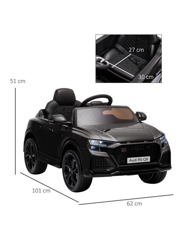 HOMCOM Compatible 6V Battery-powered Kids Electric Ride On Car Audi RS Q8 Toy with Parental Remote Control Music Lights USB MP3 