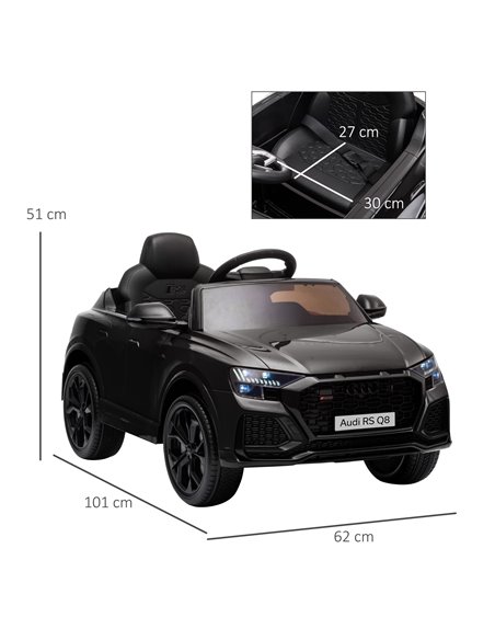 HOMCOM Compatible 6V Battery-powered Kids Electric Ride On Car Audi RS Q8 Toy with Parental Remote Control Music Lights USB MP3  - pic 5155 | FastDaddyshop