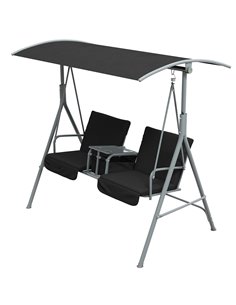 Outsunny 2 Seater Garden Swing Chair Patio Rocking Bench, Black 84A-057V01BK