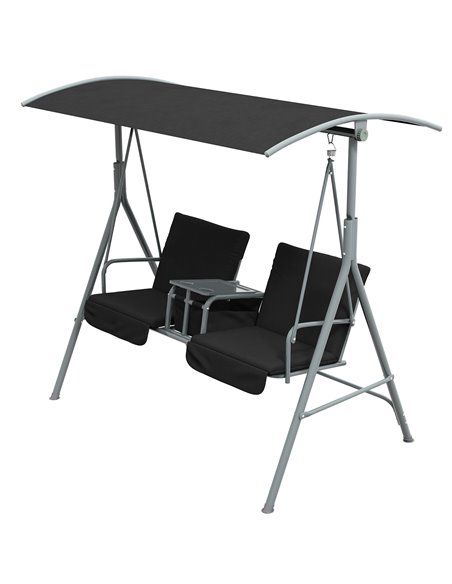 Outsunny 2 Seater Garden Swing Chair Patio Rocking Bench, Black 84A-057V01BK - pic 51561 | FastDaddyshop