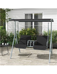 Outsunny 2 Seater Garden Swing Chair Patio Rocking Bench, Black 84A-057V01BK 2