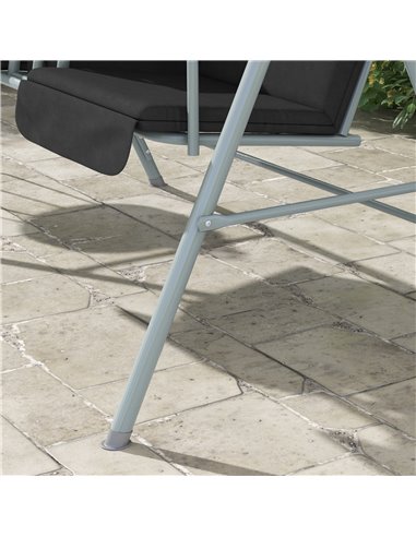 Outsunny 2 Seater Garden Swing Chair Patio Rocking Bench w/ Tilting Canopy, Double Padded Seats, Storage Bag and Tray, Black 84A